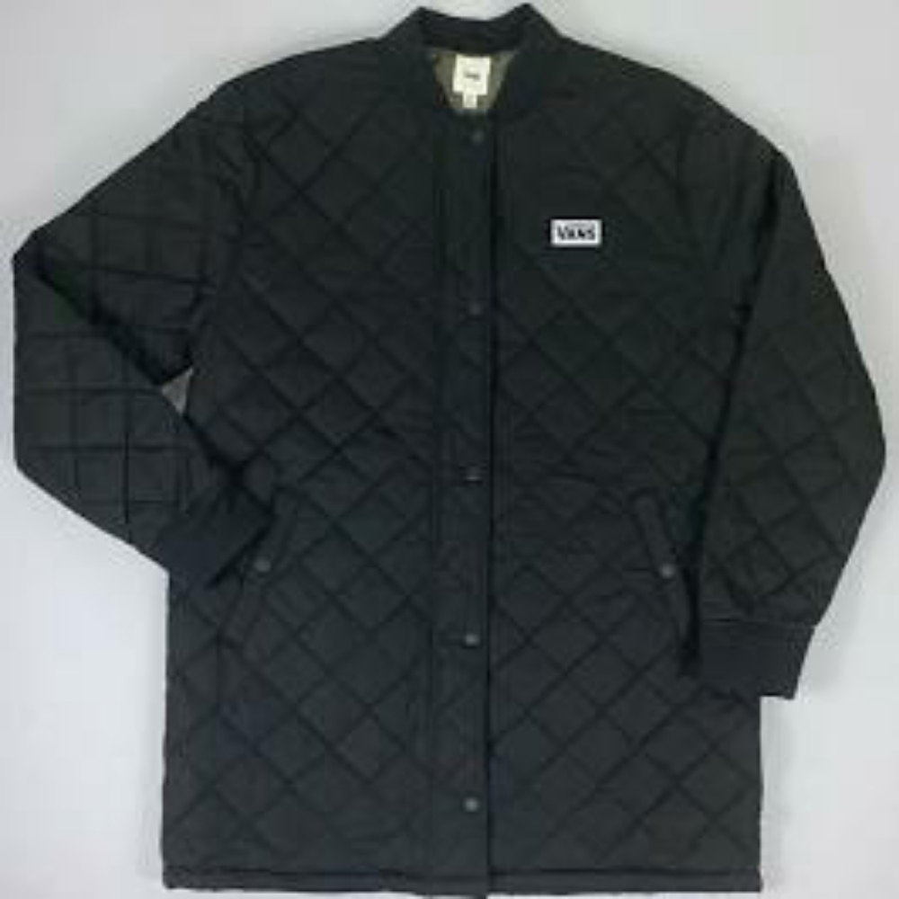 NWT Vans Boom Boom II Long Bomber Jacket, Quilted Coat